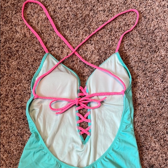 Victoria's Secret Aqua and Pink One Piece Swimsuit - Picture 5 of 5